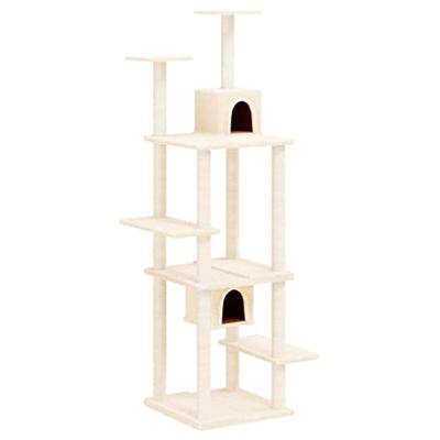 VidaXL Kattenmeubel met sisal krabpalen 176 cm crèmekleurig