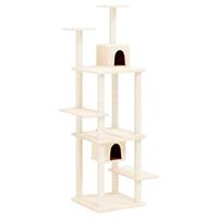 VidaXL Kattenmeubel met sisal krabpalen 176 cm crèmekleurig - thumbnail