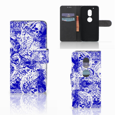 Telefoonhoesje met Naam Motorola Moto G4 Play Angel Skull Blauw Telefoonhoesje met Naam Motorola Moto G4 Play Angel Skull Blauw
