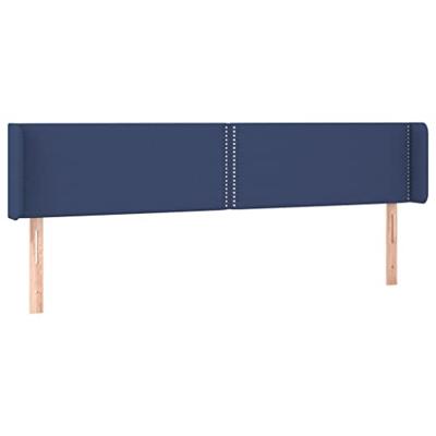 Hoofdbord LED 203x16x78/88 cm stof blauw