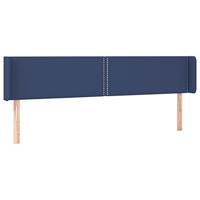 Hoofdbord met randen 183x16x78/88 cm stof blauw - thumbnail