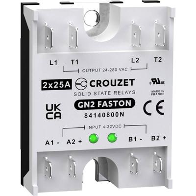 Crouzet Halfgeleiderrelais 84140800N 25 A Schakelspanning (max.): 280 V/AC Speciale nuldoorgang 1 stuk(s)