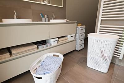 Curver infinity wasbox dots 60 liter wit - thumbnail