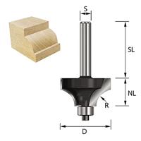 ENT Kwartrondfrees HM R9.5 met lager, Kolf 12mm - 7909894 - thumbnail