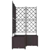 Tuin Bloempot 3 pcs Bruin 80 x 80 x 143 cm Staal - thumbnail