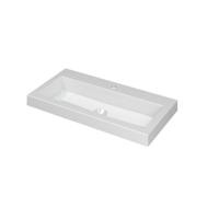 INK Dock Wastafel Polystone met 1 Kraangat - 800x400x60 mm - Glans Wit - thumbnail
