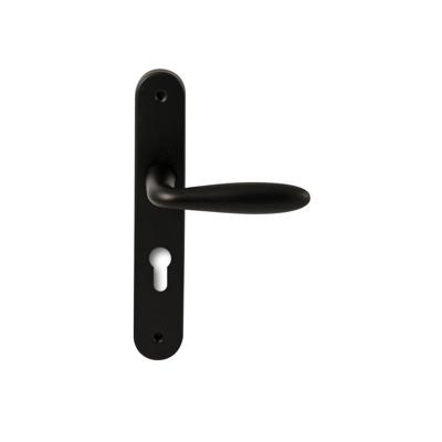 Hardbrass Deurkruk Istanbul op ovaal langschild profielcilindergat 72mm - zwart Hardbrass Deurkruk Istanbul op ovaal langschild profielcilindergat 72mm - zwart
