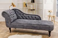 Design reclamaire CHESTERFIELD 170cm grijs gestructureerde fluwelen knoopstiksel met klinknagels - 41253 - thumbnail