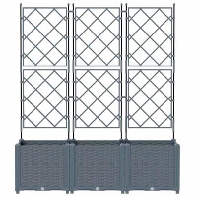 VidaXL Tuin bloempot 3 pcs licht grijs 120 x 40 x 143 cm staal