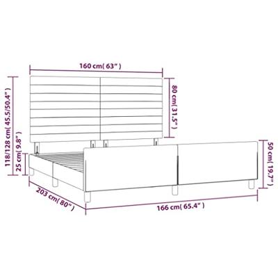 Bedframe zonder matras 160x200 cm fluweel lichtgrijs