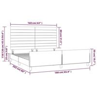 Bedframe zonder matras 160x200 cm fluweel donkergrijs - thumbnail