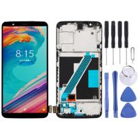 LCD-scherm en digitizer volledige montage met frame voor Oneplus 5T A5010 (zwart) - thumbnail