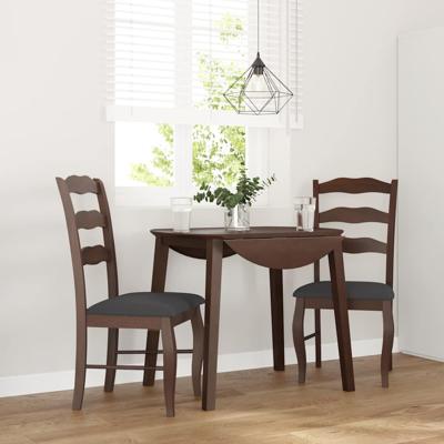 Eetkamerstoelen met kussens 2 stuks bruin massief hout rubber