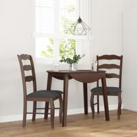 Eetkamerstoelen met kussens 2 stuks bruin massief hout rubber - thumbnail