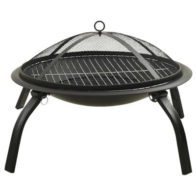 Vuurplaats en barbecue 2-in-1 met pook 56x56x49 cm staal Vuurplaats en barbecue 2-in-1 met pook 56x56x49 cm staal