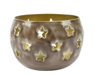 Waxinelichthouder Ster Metaal 5cm Grijs Waxinelichthouder Ster Metaal 5cm Grijs