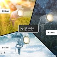 Set van 3 Spikey LED prikspots - GU10 4 Watt 345 lumen - Dimbaar - Kantelbaar - 2700K warm wit - IP65 Waterdicht - Antraciet - Tuinspots - Pinspots - thumbnail