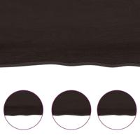 Wastafelblad 160x50x6 cm behandeld massief hout donkergrijs - thumbnail