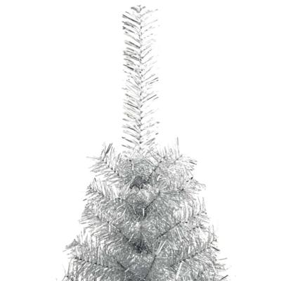 VidaXL Kunstmatig voorverlicht kerstboom met 300 led zilver 240 cm pet