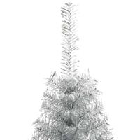 VidaXL Kunstmatig voorverlicht kerstboom met 300 led zilver 240 cm pet - thumbnail