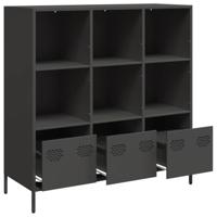 Hoge kast 101,5x39x103,5 cm staal zwart - thumbnail