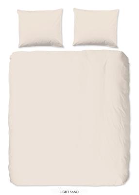 HIP Dekbedovertrek "uni dessin" - Zand - (200x200/220 cm) - Katoen Satijn