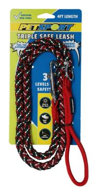 Petsport Triple Safe Leash Rood 1,2 m