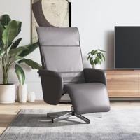 Fauteuil verstelbaar met voetensteun kunstleer grijs - thumbnail