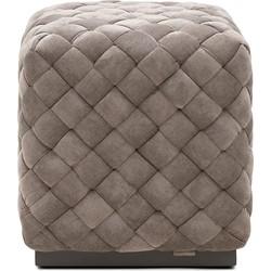 Rivièra Maison Hocker 'Room 48' 40 x 40cm, Fine Tweed, kleur Pebbles Rivièra Maison Hocker 'Room 48' 40 x 40cm, Fine Tweed, kleur Pebbles