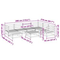 8-delige Loungeset massief grenenhout wasbruin - thumbnail