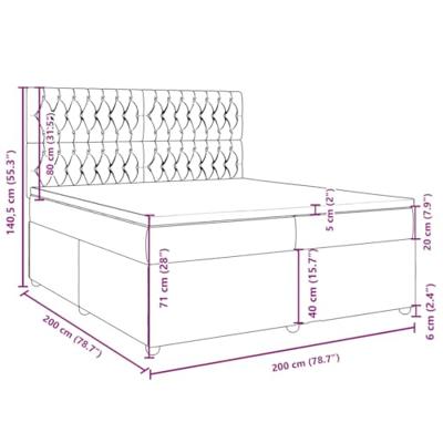Boxspring met matras stof crèmekleurig 200x200 cm
