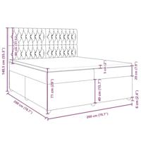 Boxspring met matras stof blauw 200x200 cm - thumbnail