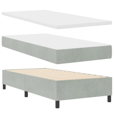 Boxspring bed met matras Lichtgrijs 80 x 200 cm Fluweel