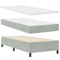 Boxspring bed met matras Lichtgrijs 80 x 200 cm Fluweel - thumbnail