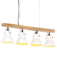 VidaXL Plafondlamp industrieel e27 mangohout wit - thumbnail