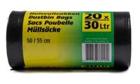 Vuilniszakken 30 liter zwart 20st - thumbnail