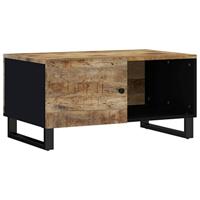 Salontafel 80x50x40 cm massief mangohout en bewerkt hout - thumbnail