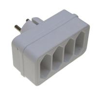 Enzo Vierwegstekker euro wit - 6175910 - thumbnail