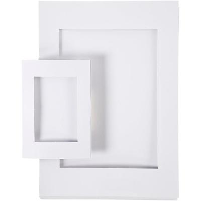 Creativ Company Passepartout lijsten, afm a4+a6, 230 gr, wit, 2x60 stuk/ 1 doos