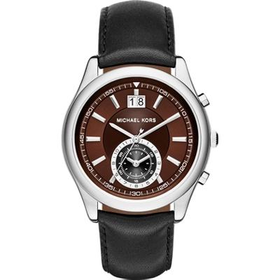 Horlogeband Michael Kors MK8415 Leder Zwart 22mm Horlogeband Michael Kors MK8415 Leder Zwart 22mm