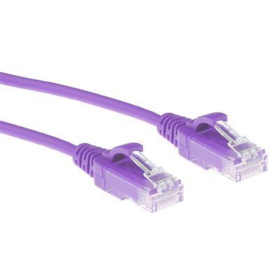 ACT DC9351 LSZH U/UTP CAT6 Datacenter Slimline Patchkabel Snagless | RJ45 connectoren | Paars | 1,5 meter
