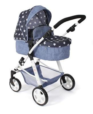Combi-poppenwagen Nele - Stars Navy - thumbnail