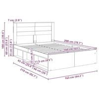 Bedframe met matras Zwart 160 x 200 cm Massief grenenhout - thumbnail