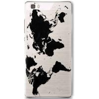 Huawei P8 Lite siliconen hoesje - Wereldmap - thumbnail