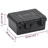 Flightcase draagbaar 24x19x11 cm PP zwart - thumbnail