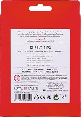 Viltstift bruynzeel kids set 12 kleuren | 6 stuks