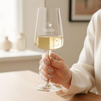 Witte wijnglazen graveren - Luxe glas - 6 stuks