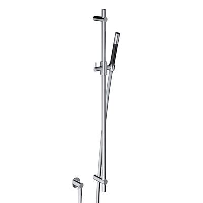 Glijstangset Hotbath Cobber Met Wandaansluitbocht En Handdouche Geborsteld Messing PVD