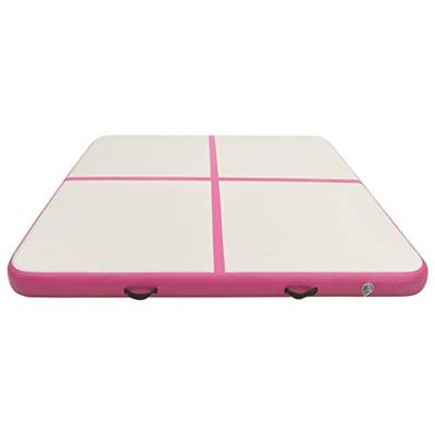 VidaXL Gymnastiekmat met pomp opblaasbaar 200x200x10 cm pvc roze