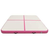 VidaXL Gymnastiekmat met pomp opblaasbaar 200x200x10 cm pvc roze - thumbnail
